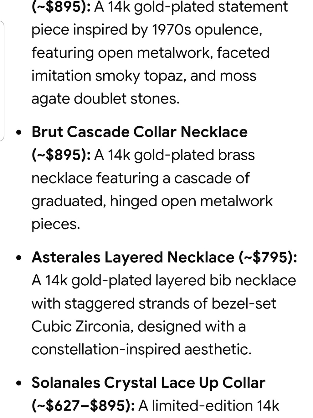 Alexis Bittar Gold-Plated Brut Cascade Collar Necklace